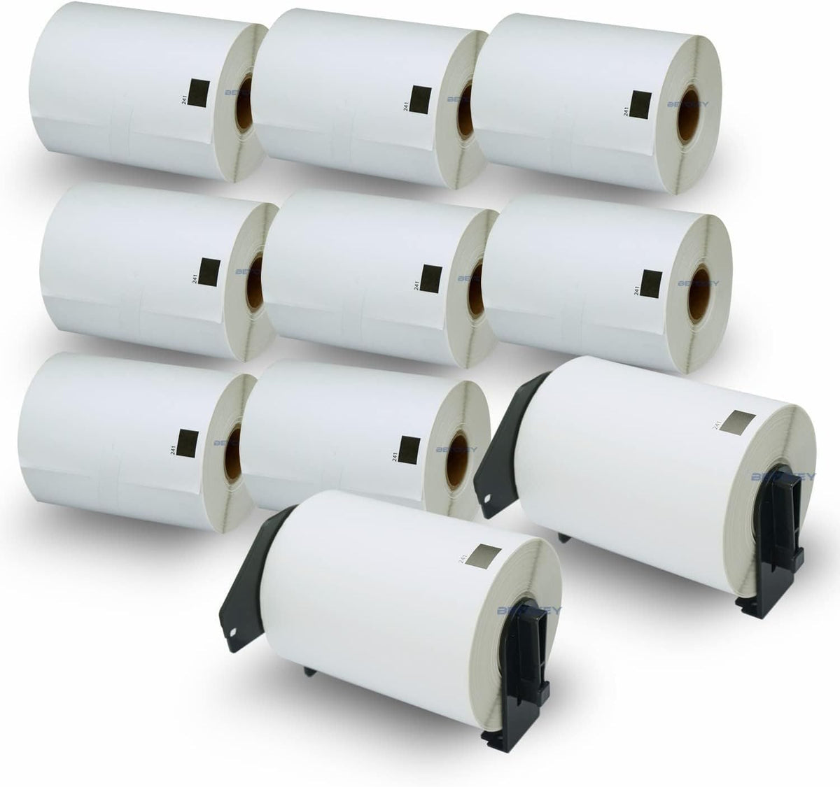 BETCKEY - Compatible Shipping Labels Replacement for Brother DK-1241 (4" x 6"), Use with Brother QL Label Printers [10 Rolls + 2 Reusable Cartridges] by BETCKEY