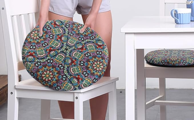 Sigmat Memory Foam Seat Cushion Anti-Slip Round Chair Pad 15 in Graphic - Image 4