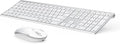 Vssoplor Wireless Keyboard and Mouse, Rechargeable Ultra Slim, White Silver | Quiet Full-Size Keyboard and Mouse Combo Set, for Laptop, PC, Notebook, Desktop, 2.4GHz Stable Connection, Ideal for Office by VssoPlorWirelesskeyboardMouse