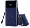 Portable Charger Power Bank 40800mAh with Built-in Cables,25W Fast Phone Charging Portable Battery Pack,5 Outputs Travel Essentials Outdoor External Battery for iPhone 17/16,Galaxy Android etc-Blue by LanLuk