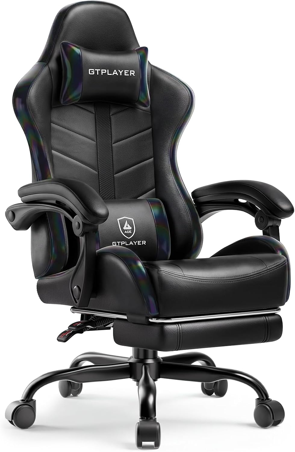 GTPLAYER Gaming Chair for Adults, Computer Chair with Footrest, Black by GTPLAYER
