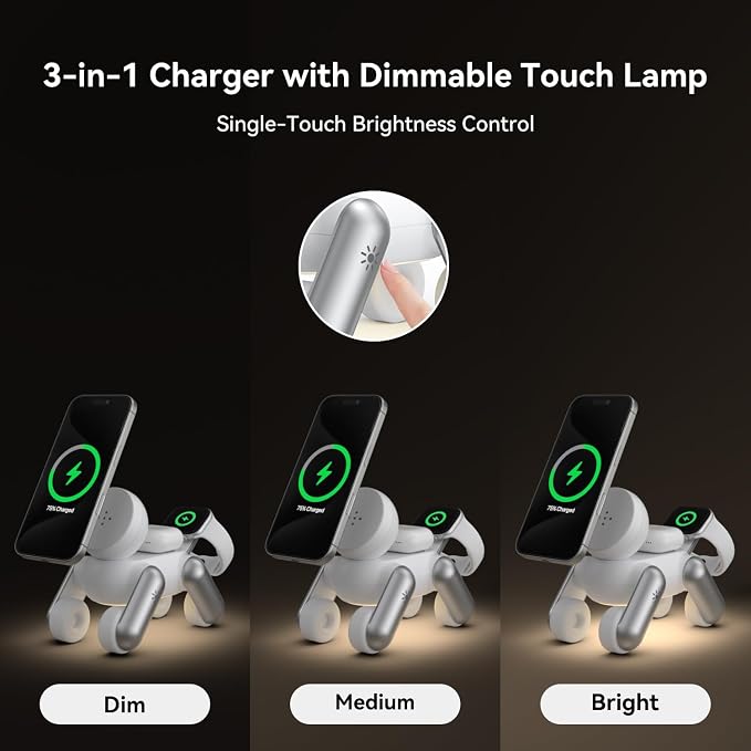 3 in 1 Charging Station for Apple Devices, Magnetic Wireless Fast Charger Stand Compatible with MagSafe for iPhone 17/16/15/14/13/12/Air Series, Apple Watch & Airpods - Image 4