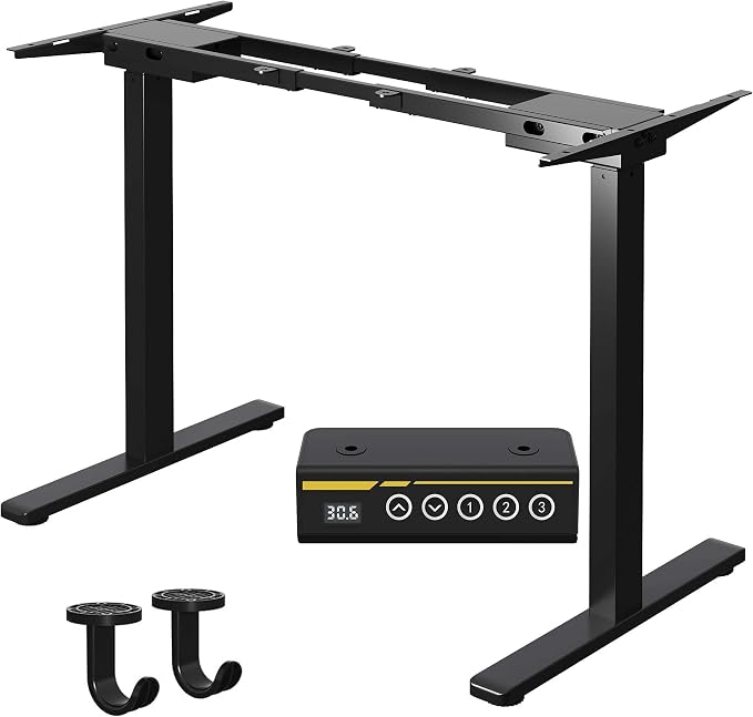 Dual Motor Standing Desk Frame for 40-63 in Tops, 264 lb, Black | Frame Only, Fits 40-63 x 24-28 in Tops, 28.3-46.5 in Height, 2+3 Controls, ≤45 dB, 264 lb Capacity by GamorkLLC