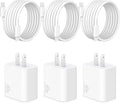 GUUSMART 40W iPhone 17/16/15 Charger Fast Charging 3 Pack Type C Chargers | USB C Charger Block for iPhone 17/16/15 Pro Max, 17/16/15 Plus, iPad Pro with Long 6 FT iPhone Charger USB C Cable-White by GUUSMART