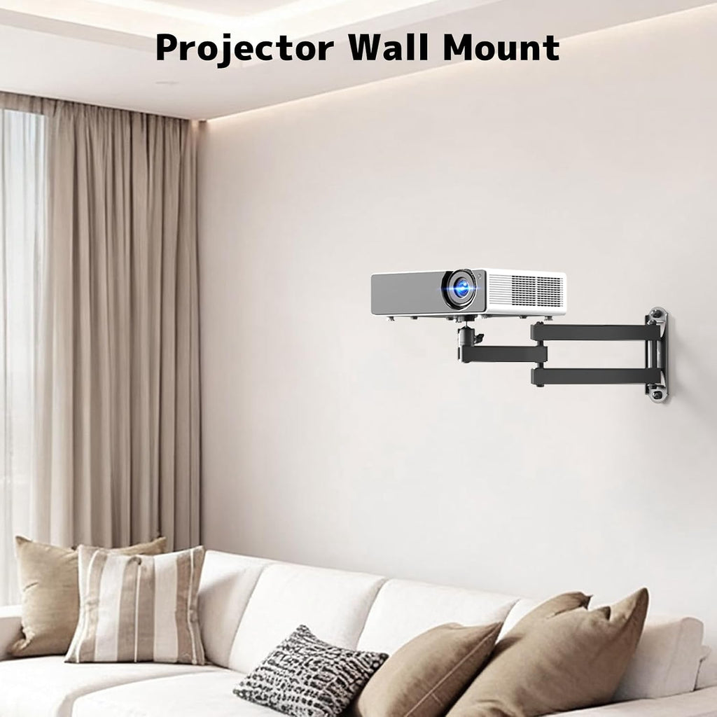 Foldable Projector Wall Mount, Fits 1/4", M4 & M6 Screws, 360° Rotation - Image 2