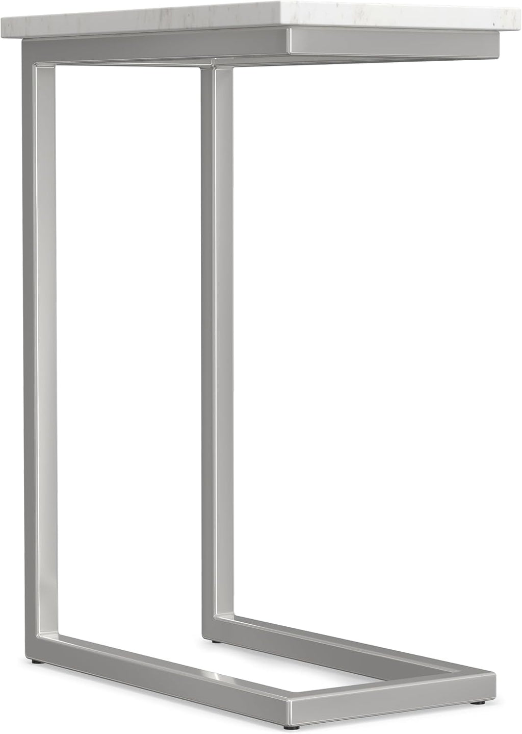 SIMPLIHOME Skyler 10" Wide C-Side Table in Silver/White - Image 7