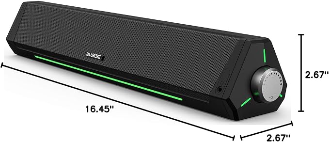 Bluedee Computer Speakers for Desktop PC, Bluetooth AUX Computer Sound Bar | HiFi Stereo PC Speakers for Computer Desktop, PC Soundbar, USB/USB C Powered Gaming Speakers for Monitor, PC, Laptop - Image 9