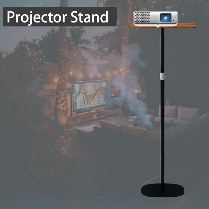Small Laptop Standing Desk, Adjustable Height Pedestal End Table with Wooden Top, Portable Tall Side Table Workstation, Sit-Stand Desks for Bedside,Sofa,Couch, Living Room, Bedroom, Home Office, Brown - Image 9