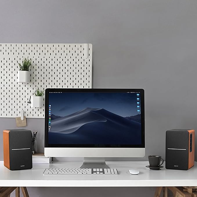 Edifier R1280DB Powered Bluetooth Bookshelf Speakers - Optical Input - Wireless Studio Monitors - 4 Inch Near Field Speaker - 42w RMS - Wood Grain - Image 6