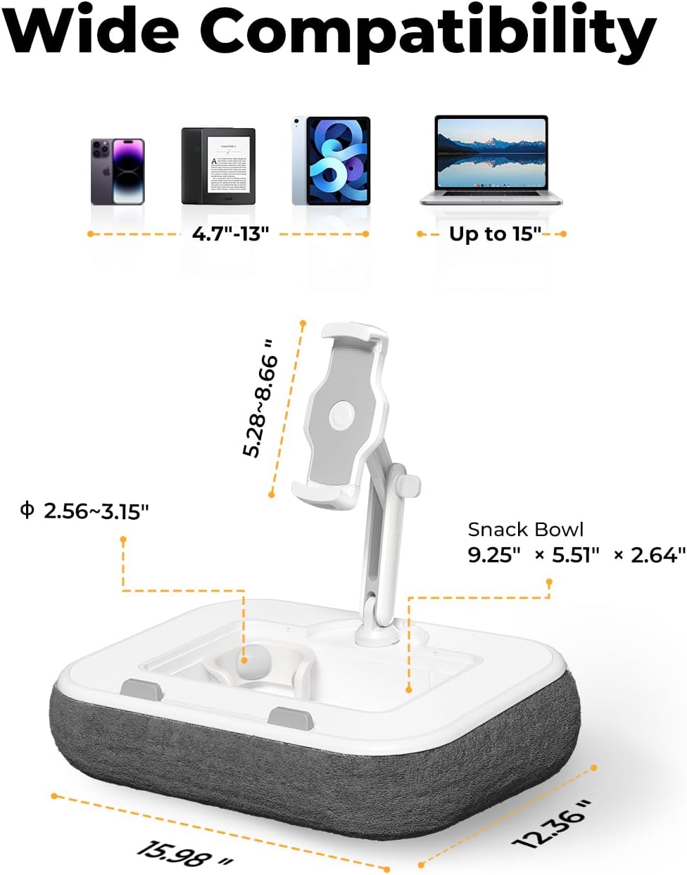 Laptop Lap Desk with Pillow Stand, 360° Tablet Holder - Image 3