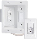Legrand On-Q in-Wall TV Power Kit – Cable Management System with Recessed Outlet, Hides Wires for Wall-Mounted TVs, 6FT Power Cord, White, CPT306WV1 by Unknown