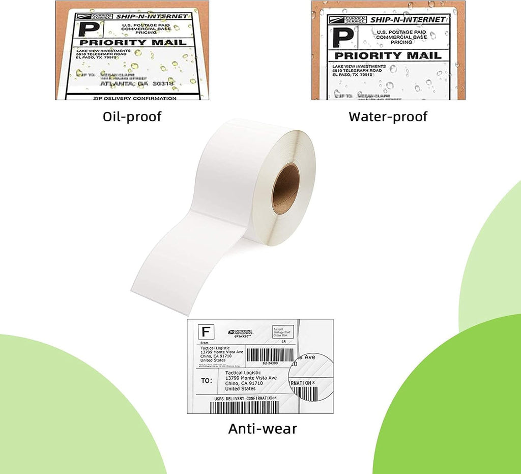 4"x 6" Multipurpose Direct Thermal Labels 3" Core Compatible for Zebra Industrial Printers Adhesive & Perforated (2 Rolls, 1000 Labels/Roll) - Image 4