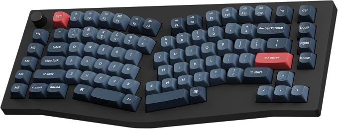 Keychron V10 Max Alice Layout Wireless Mechanical Keyboard, 75% QMK/VIA Custom Keyboard with Knob, 2.4GHz/Bluetooth/Wired, Hot-Swappable RGB, Gasket Mount for Mac Windows Linux by Keychron