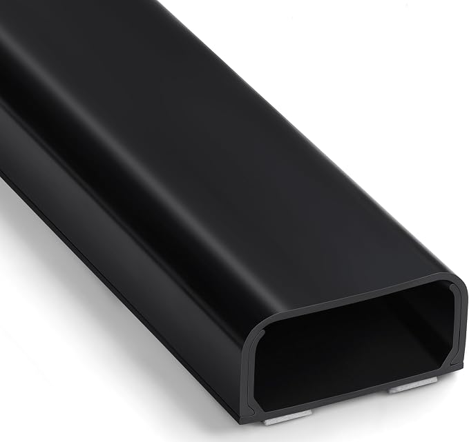 ZhiYo 32" Cord Covers for 4-7 Wires on Wall, Black, 1.54" W x 0.75" H | Paintable TV Cord Hider for Wall-Mounted TVs, Self-Adhesive Wire Cover for Walls, Easy Installation, 2 Pack (16" Each) by ZhiYo