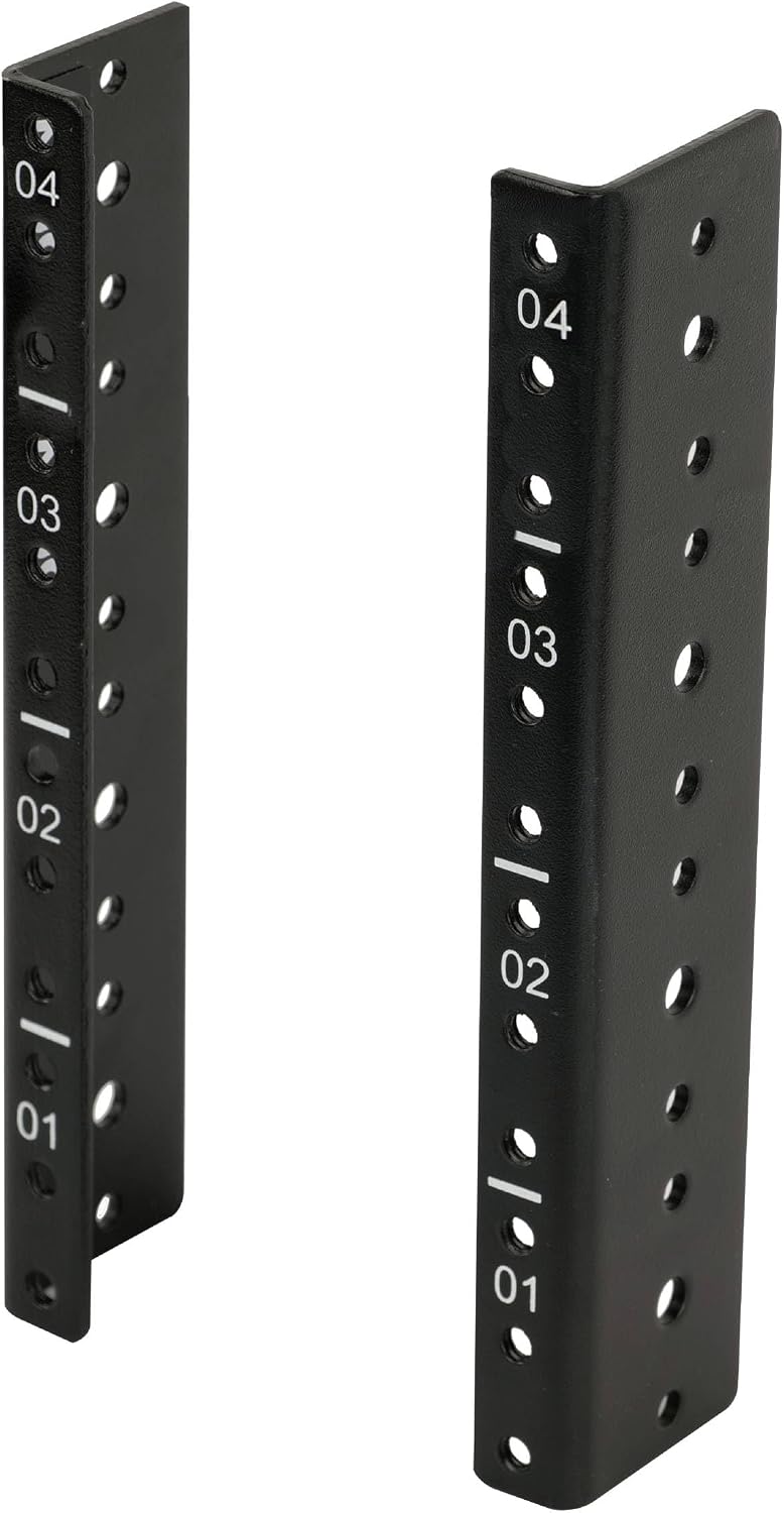 Tecmojo 4U Rack Rails with 12-24 Screws to Mount Equipment, Heavy Duty Steel Rack Rail Set, Black, Tapped Hole by Tecmojo