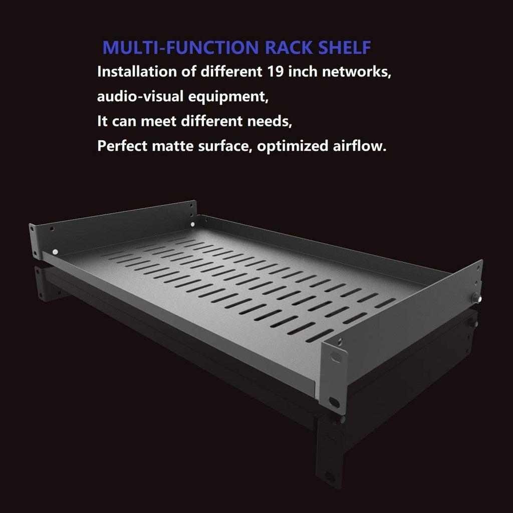 1U Vented Cantilever Server Rack Mount Shelf 10" Depth (Pack of 2) - Image 2