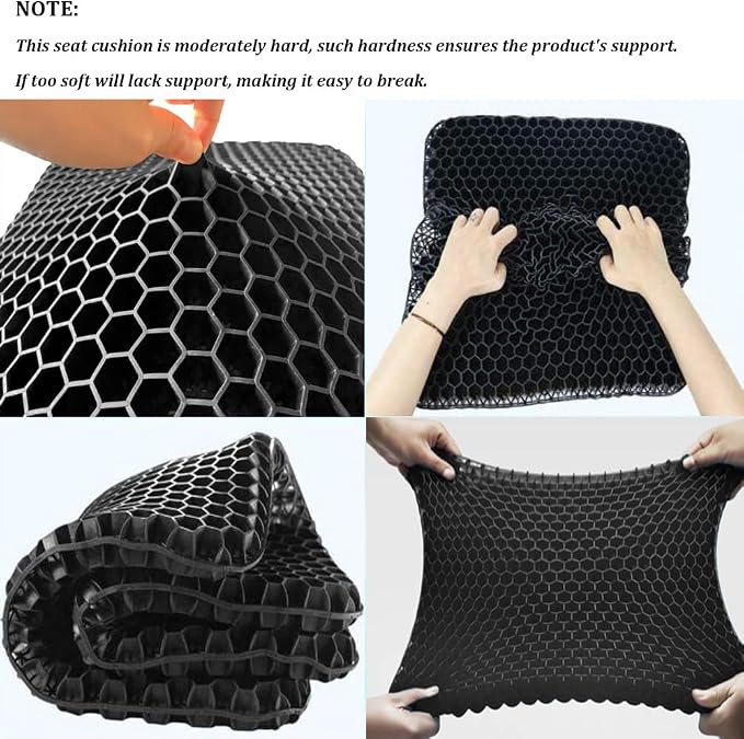 Gel Seat Cushion for Long Sitting, Extra Large Gel Cushion for Pain Relief | 17x17inch Large Office Seat Cushion, Breathable Wheelchair Cushion Chair Pads - Relieve Sciatica, Tailbone, Coccyx & Hip Pain - Image 3