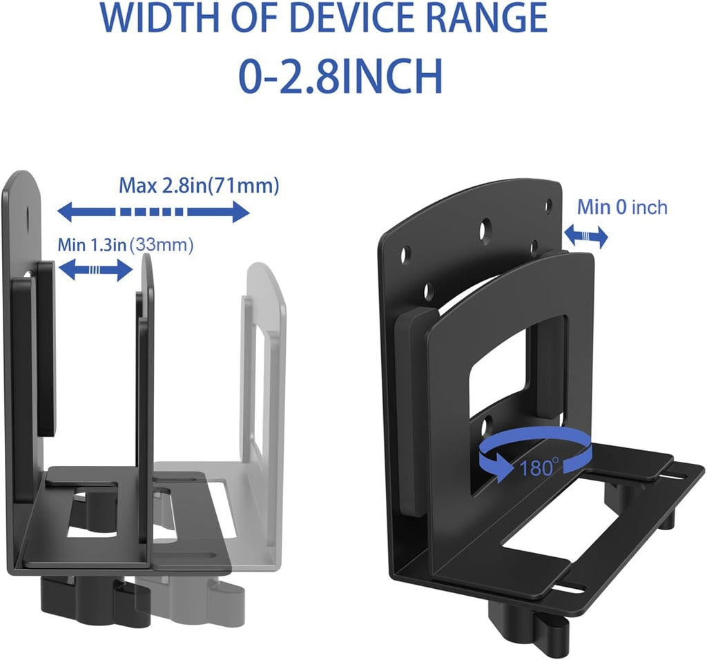 Adjustable Small Device Wall Mount Or VESA Mount Behind the Monitor |Design for Streaming Media Player, Switch, WII,Cable Boxes, Modems,Router,Power,mini pc,Mac mini,OptiPlex MFF and More - Image 4