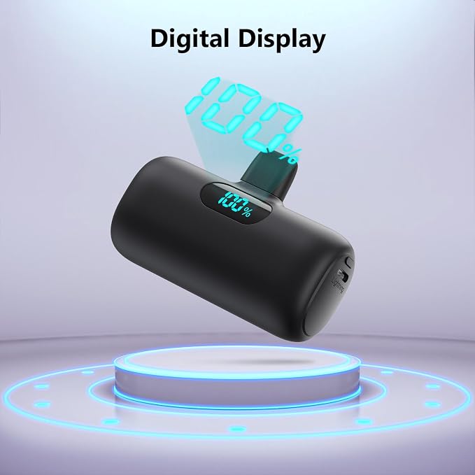Mini Portable Charger for iPhone 14/13 Series,Upgraded 5000mAh PD Fast Charging Battery Pack,LCD Display Cute Power Bank Portable Phone Charger for iPhone 14/14 Pro Max/13/12 Pro/11/XS/XR/X/8/7/6 - Image 7