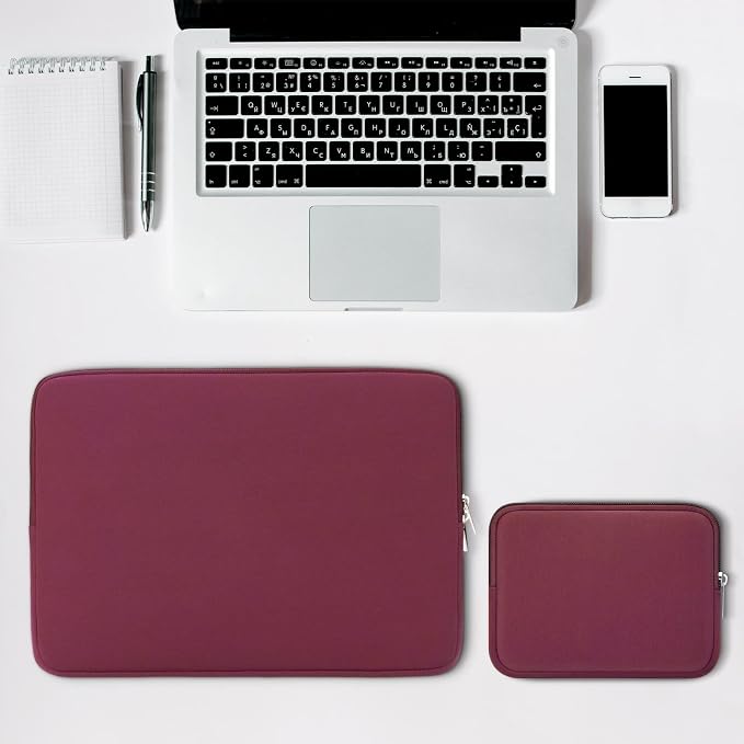 RAINYEAR 16 Inch Laptop Sleeve Soft Case with Accessories Pouch, Red | Protective Case Padded Carrying Cover Computer Bag for 16 Inch MacBook Pro M1 M2 M3 M4 M5 Pro/Max A3403 A3186 A3428 A3429 - Image 6