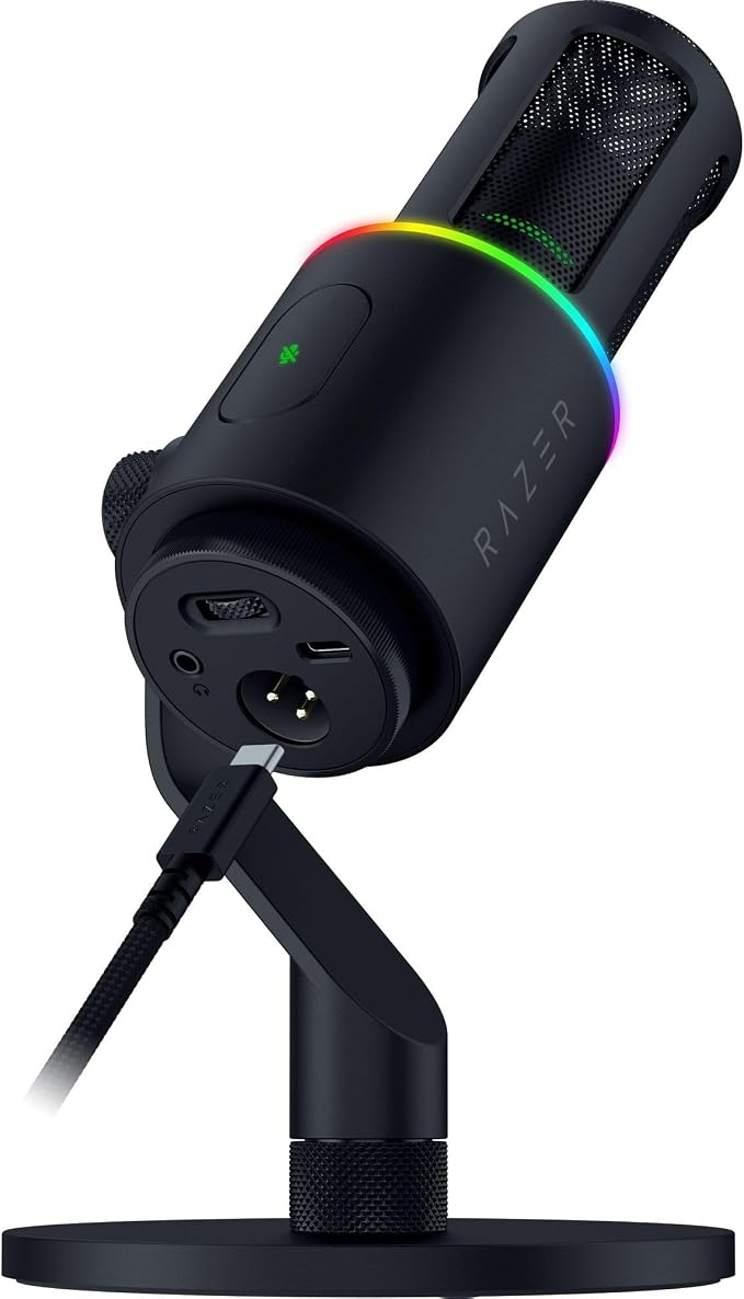 Razer Seiren V3 Pro Microphone, Dynamic USB Type C & XLR Mic, Black | 32-bit Float Support, Built-in Audio DSP, AI Noise Removal, Shock Absorber & Pop Filter, Chroma RGB Lighting Ring, Streaming - Image 10