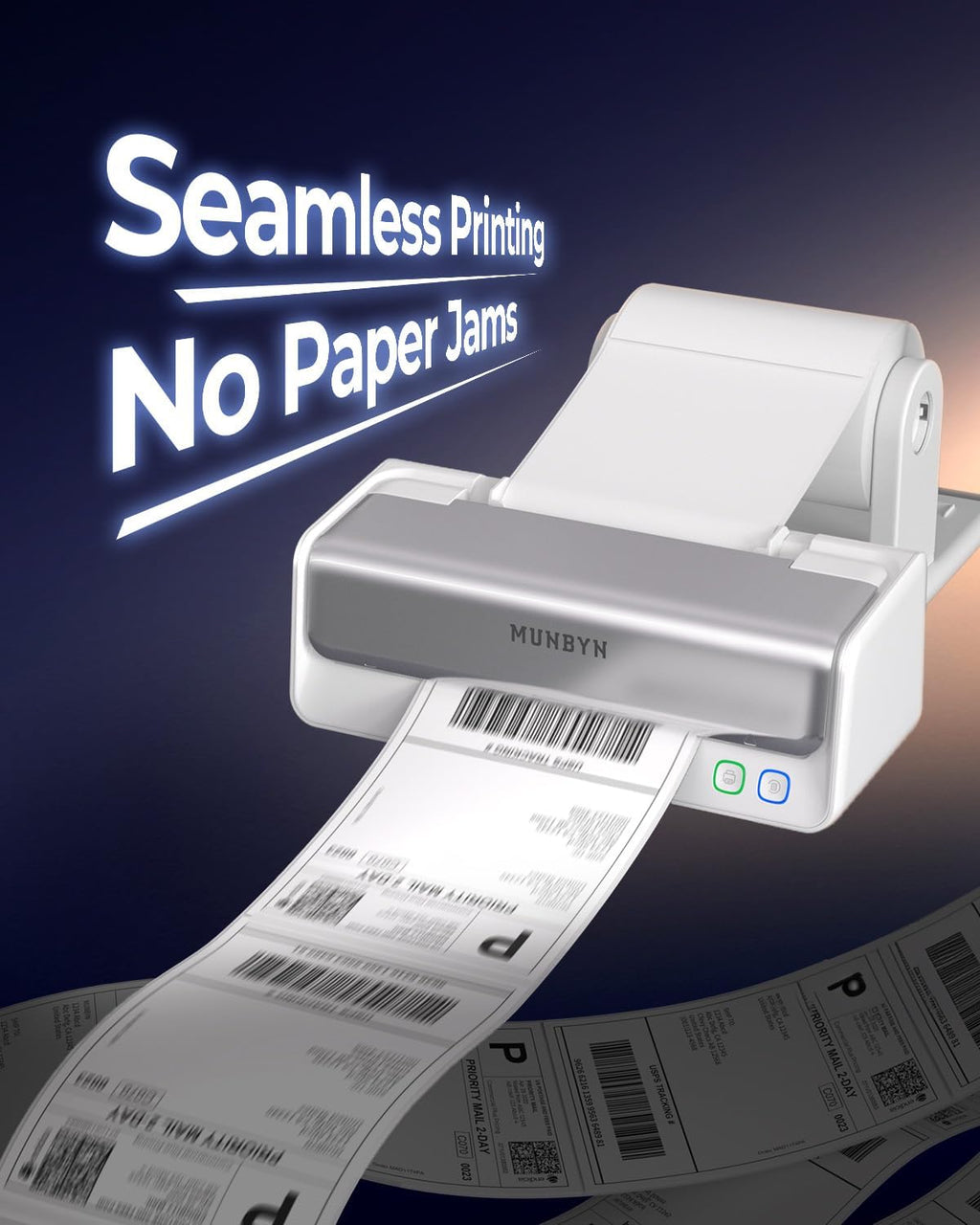 MUNBYN Bluetooth Thermal Label Printer with Paper Holder - Image 5