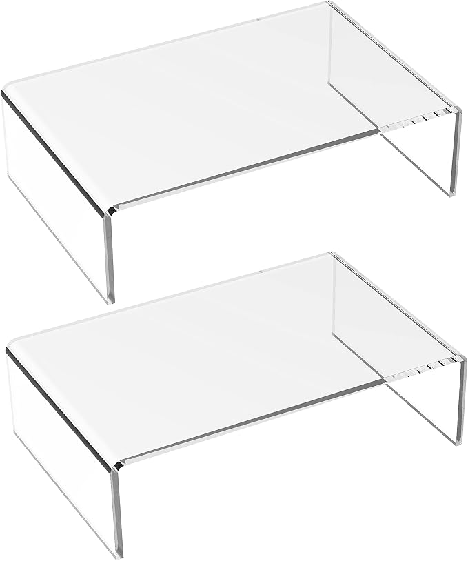 2 Pack Acrylic Monitor Stand Riser Clear Computer Monitor Stand | Acrylic Monitor Stand Riser Clear Computer Monitor Stand - Image 8
