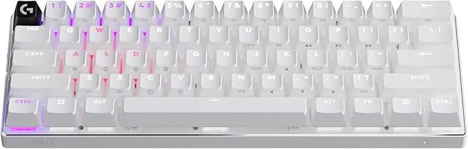 Logitech G PRO X 60% Wireless Gaming Keyboard (Tactile Optical) - White | Ultra compact TKL, for Windows PC, LIGHTSYNC RGB, dual-shot PBT keycaps, GX optical switches by Unknown