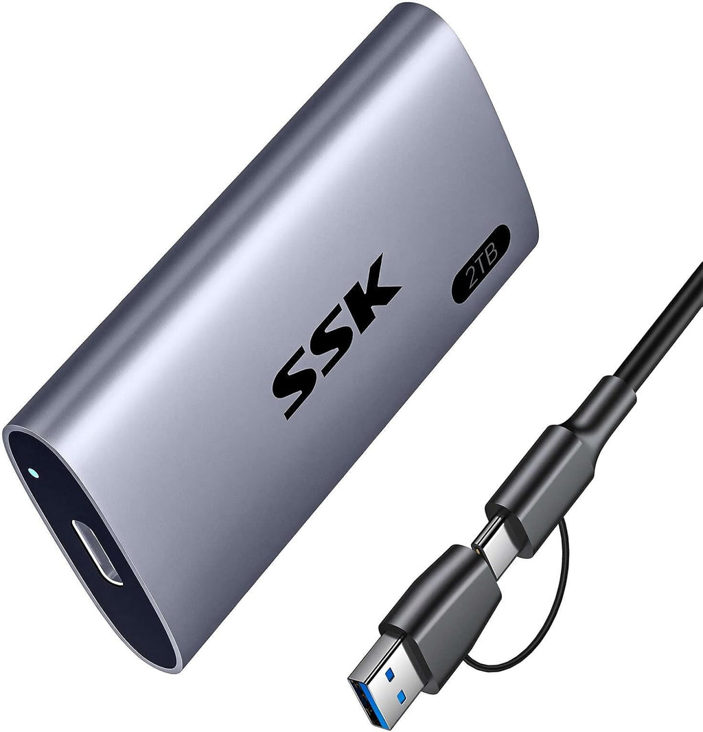 SSK 2TB Portable SSD External Hard Drive Solid State Drive Up to 550MB/s by SSK
