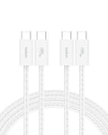 Belkin USB C to USB C 60W Braided Cable 2 Pack, 6.6ft iPhone Charger Cord | iPhone 15/16/17, Samsung Galaxy S26, Pixel 10, Airpods, iPad, Nintendo Switch 2, MacBook, Steam Deck, Travel, Chromebook by Unknown