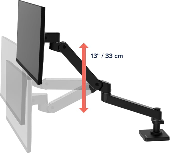 Ergotron – Upgraded LX Pro Premium Monitor Arm, Single Monitor Desk Mount – fits Flat Curved Ultrawide Computer Monitors up to 34 Inches, 4 to 22 lbs, VESA 75x75mm or 100x100mm – Matte Black - Image 6
