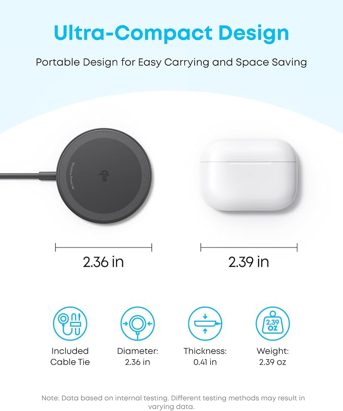 Anker Zolo MagSafe-Compatible Wireless Charger with Qi2 15W Fast Charging | Qi2-Certified Charging Pad, for iPhone 17 / 16 / 15 / 14 / 13 Series, AirPods (1-Pack, Not for Pixel, Adapter Not Included) - Image 5
