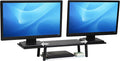 Mind Reader Extendable Monitor Stand, Adjustable Desktop Riser for Dual Monitors, Printers, Laptops, TV, 31.5–40 Inch Width, 88 lb Capacity, Metal and MDF Wood, Black by MindReader