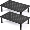 DOLALIKE 2 Pack Desktop Riser, 3 Height Adjustable Monitor stands for 2 Monitors, PC, Computer, Printer, iMac, Desktop Monitor Stand with Ventilated Platform for Airflow | for 2 Monitors , PC, Computer, Printer, iMac, Desktop Monitor Stand with Ventila... by DOLALIKE