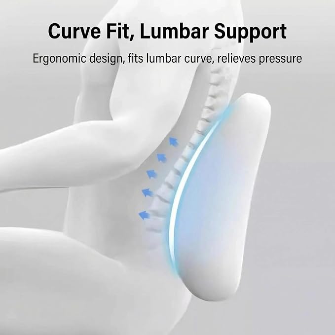 Lumbar Support Pillow Memory Foam Back Cushion for Sciatica & Lower Back Pain Relief Orthopedic Posture Corrector for Office Chair Gaming Chair Car Seat Breathable Washable - Black - Image 9