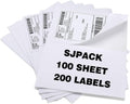 100 Half Sheet Shipping Labels 5-1/2" X 8-1/2" Address Blank Labels Laser/Ink Jet by SJPACK