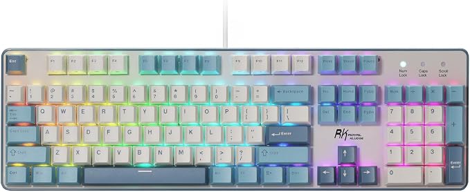 RK ROYAL KLUDGE RK920 Full Size Mechanical Keyboard Wired, RGB Backlit | 104 Keys Computer Keyboard, Hot Swappable Custom Switches, Double-Shot PBT Keycaps, Anti-Ghosting Gaming Keyboard for PC Mac by RKROYALKLUDGE
