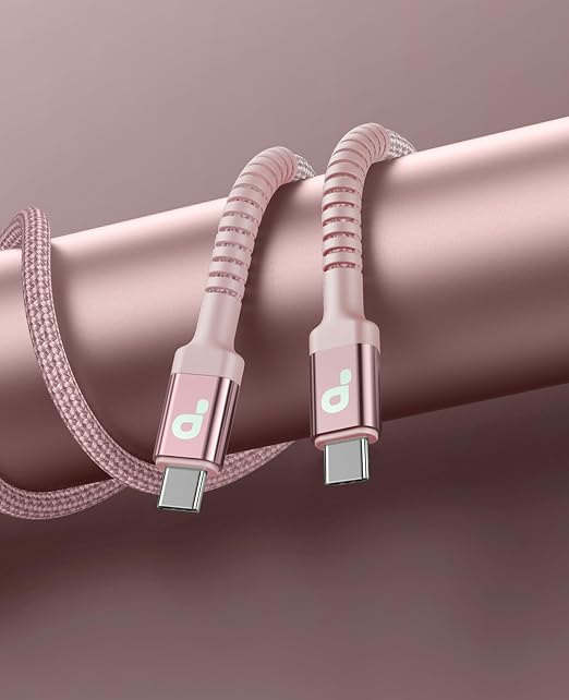 USBC to USBC Cable Fast Charging 66W, 2Pack 3FT USB C Cable, iPhone USB C | Charger Cable Short USB Type C to C Cord Nylon Braided for iPhone 17/16/15/Pro Max/Plus/Samsung Galaxy S23/LG and More-Pink - Image 7