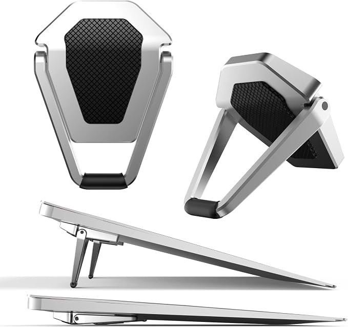 Laptop Stand for Desk, Portable Anti-Slip Keyboard Riser, Zinc Alloy Keyboard Stands, Computer Stand Compatible with MacBook Air/Pro, 10-15.6 Inches Laptops and Keyboards (Sliver) by ZELMINE