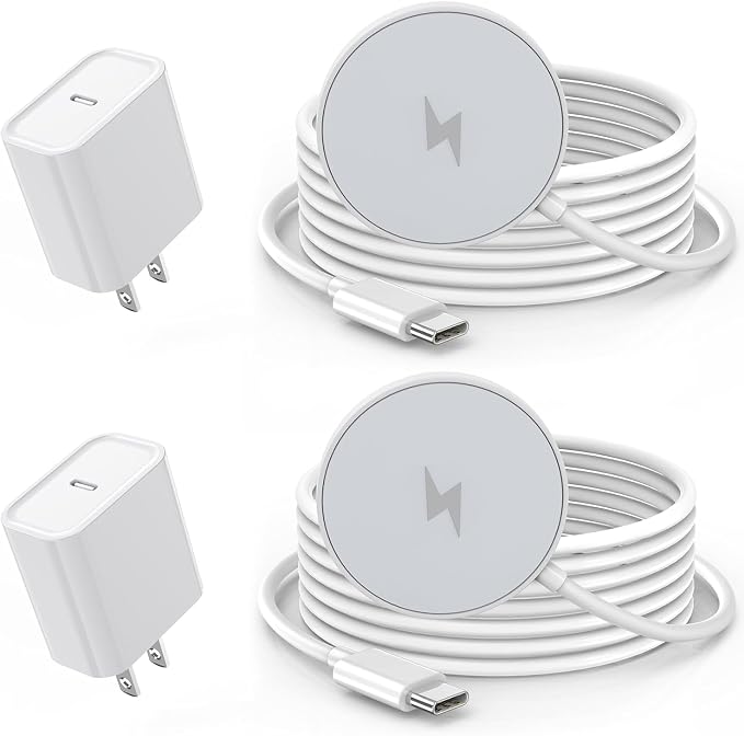 [Apple MFi Certified]Magnetic Wireless Charger for iPhone 17 16 15,2Pack 6FT 15W Apple Fast Mag-Safe Charger USB C Fast Charging Block for iPhone 17/17 Air/16/16 Pro/Pro Max/15/14/13/Plus/Pro/Pro Max by Kruidvat