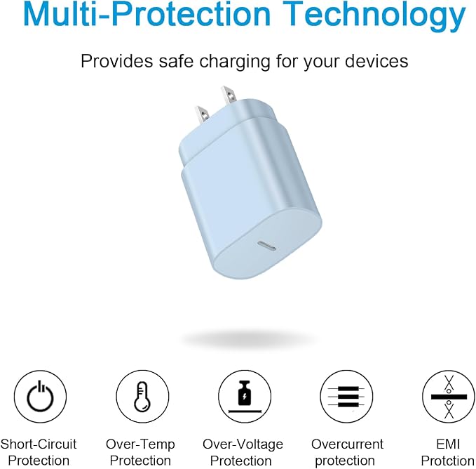 Type C Charger Fast Charging,USB C Charger,25W Samsung Super Fast Charger | for Samsung Galaxy S26/S25/S24/S23/iPhone 17/16/15 Series,Android,with 10FT Extra Long USB C Cable (2-Pack with 2 Cable Blue) - Image 4