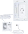 FORGING MOUNT Cord Hider for Wall Mount TV with AC Outlets, 2X USB-A Ports | in-Wall Cable Management Kit, Includes 6ft Extension Cord, Drywall Hole Saw Attachment, Drill Templates by FORGINGMOUNT