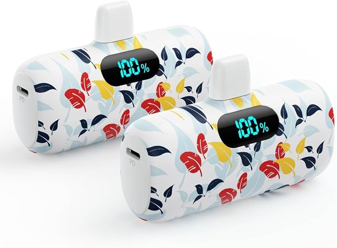 Feob [2 Pack] Small Portable Charger for iPhone14/13,Upgraded 5000mAh PD Fast Charging Power Bank,Mini Portable Phone Charger Compatible with iPhone 14/14 Pro Max/13/13 Pro/12 Pro/11/XR/X/8/7/6 by Feob