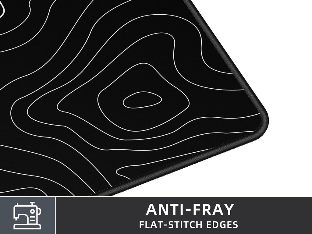Extra Large Gaming Mouse Pad with Black Topographic, XXL Mousepad, Big Mouse Mat Desk Pad, Non Slip Keyboard Pad for Gaming Computer Laptop PC Office Desk Accessories - Image 3