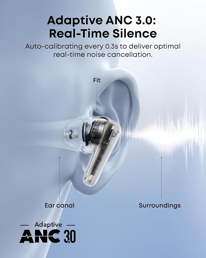 Soundcore Liberty 5 by Anker Noise-Cancelling Earbuds with Dolby Audio | Stronger voice reduction, real-time adaptive ANC, fast charging, 6-mic AI clear calls, long battery life. - Image 3
