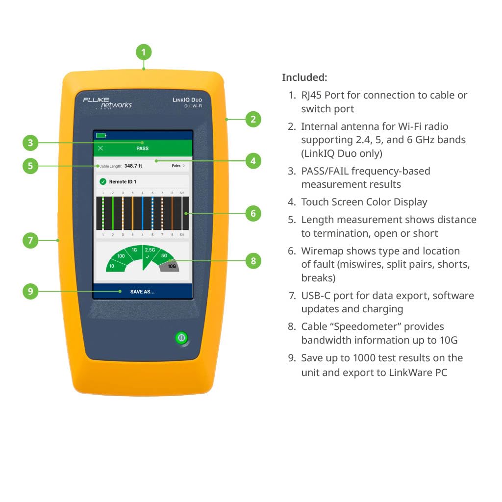 Fluke Networks LIQ-Duo-KIT, LinkIQ-Duo Cable, Wi-Fi, and Network Tester Kit - Image 3