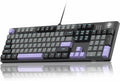 MageGee MK-Storm Mechanical Gaming Keyboard, 104 Keys Wired Light Up Keyboard with Linear Red Switch, Ice Blue Backlit, Double-Shot Keycaps, N-Key Rollover for Laptop, Desktop, PC (Twilight Purple) by MageGee