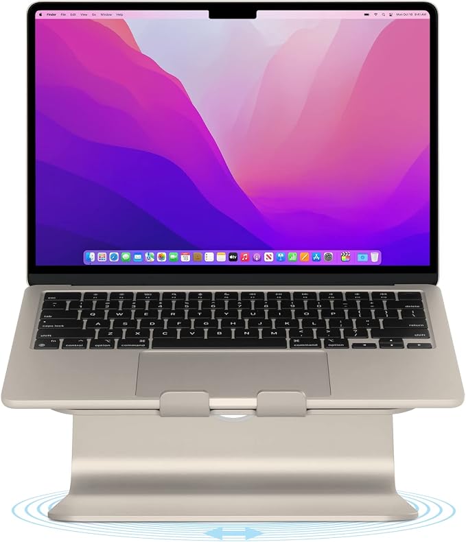 Rain Design mStand360 Laptop Stand with Swivel Base, Starlight (10093) - Image 2