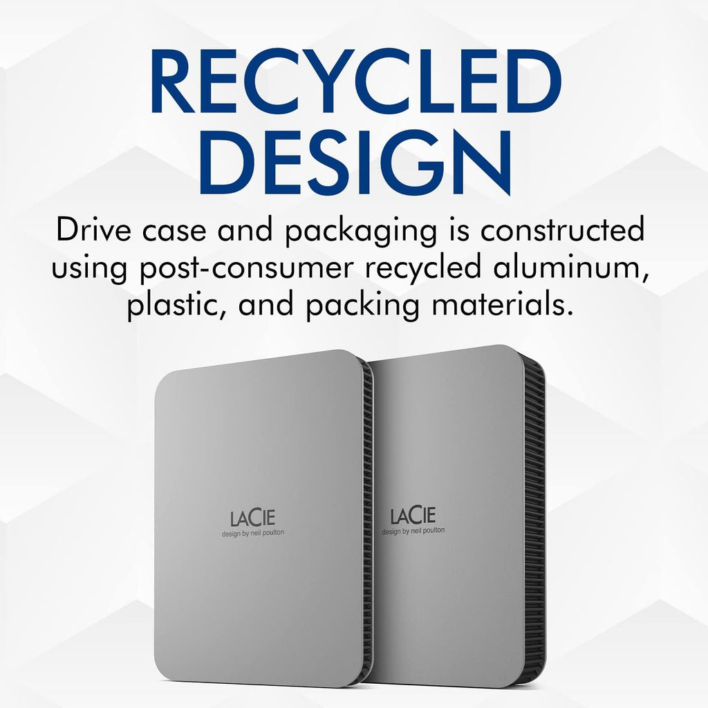 LaCie Mobile Drive 4TB External Hard Drive Portable HDD, USB-C 3.2, for PC and Mac, with Adobe All Apps Plan and Rescue Services, Moon Silver - Image 5