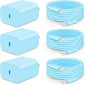 20W Fast Charger for iPhone 17/16/15 with 6FT Cable [3-Pack] - Blue | USB-C Wall Charger & C-to-C Cable, Compatible with iPhone 17/16/15 Series, USB-C iPad Pro/Air/Mini & More by CXX